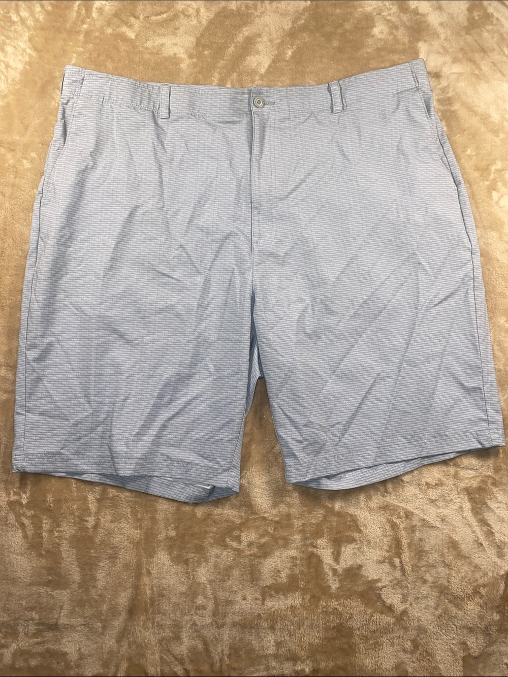 Hogan Light Blue Seersucker Flat Front Men's Shorts